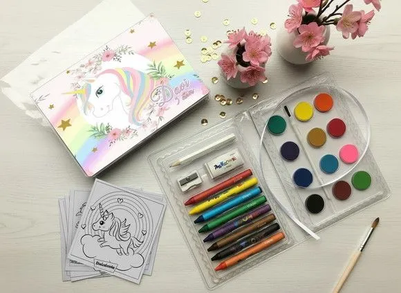 Estojo de Pintura Unicórnio Personalizado - artesanato feito à mão por Mi Papelaria Criativa