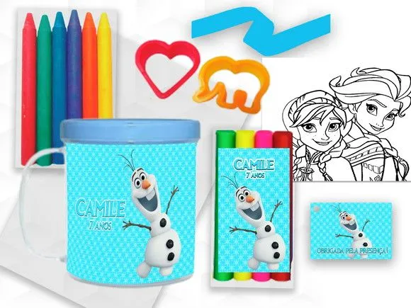 Caneca com Giz e Massinha Olaf Personalizada - artesanato feito à mão por creativitybynina