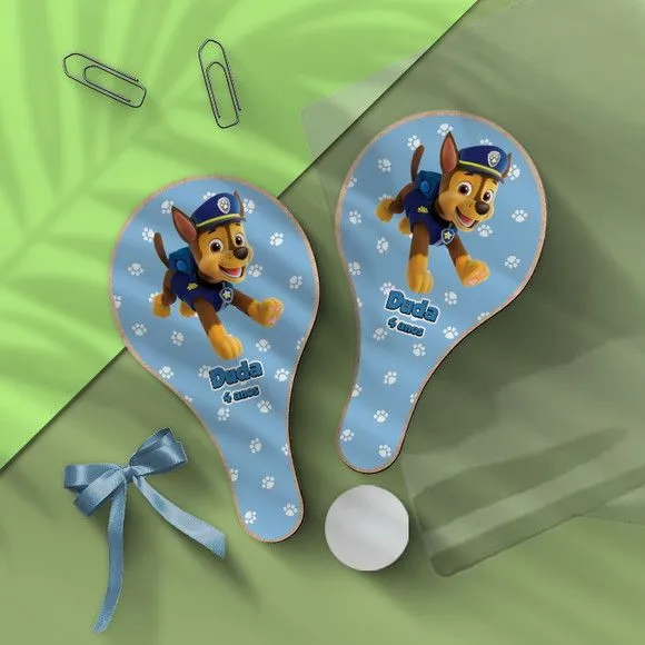 Raquete Ping Pong - Chase Personalizada - feito à mão por Mi Papelaria Criativa