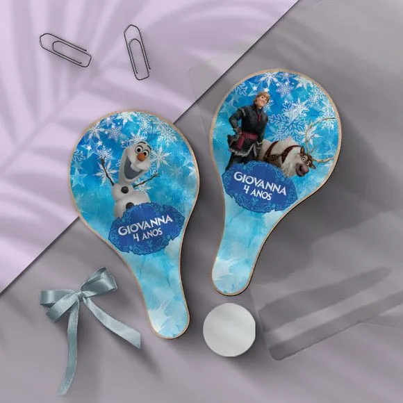 Raquete Ping Pong - Frozen Svan e Kristopher - feito à mão por Mi Papelaria Criativa