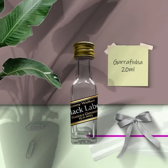 Garrafinha Black Label Personalizada - artesanato feito à mão por Mi Papelaria Criativa