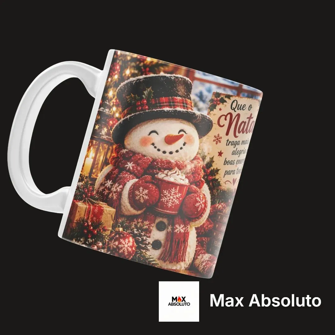 Caneca Boneco de Neve Natal com Frase 325ml - foto 3