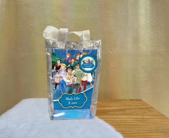 Sacola Transparente Disney Principes Personalizado - feito à mão por Artmanha Lembrancinhas