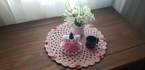 Mini Capa para Adoçante 75 ml Vestidinho Rosa - foto 4