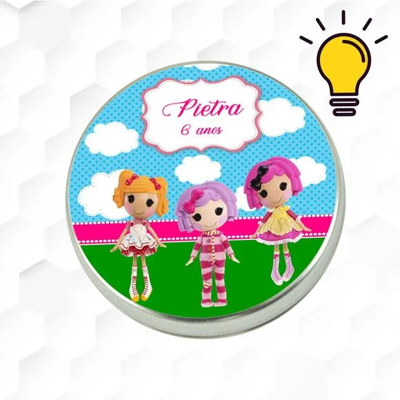 Latinha Metalizada Boneca De Pano Personalizada - feito à mão por Mi Papelaria Criativa