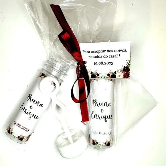 Bolinha de Sabão Casamento Personalizada - artesanato feito à mão por Mi Papelaria Criativa