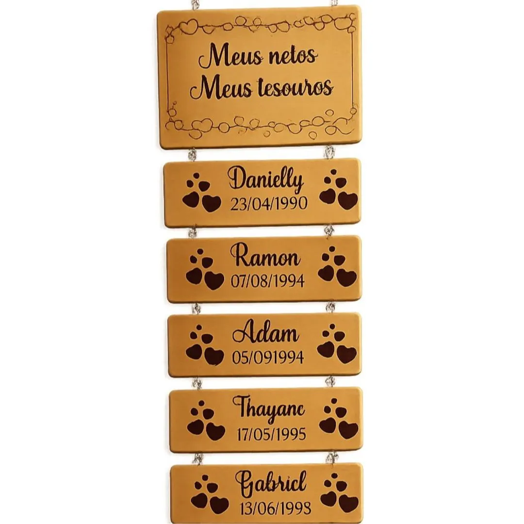 Placa Pendente em Madeira Personalizada à Laser – Recanto da Vovó e Netos 5 Nomes - foto 7