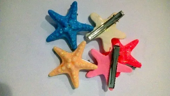 10 Presilhas de Cabelo Estrela do Mar Verão Modelo Sereia - foto 4