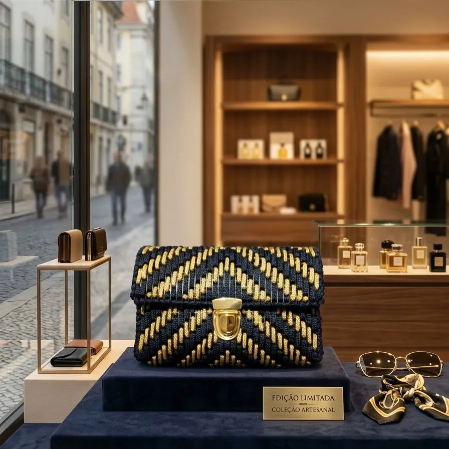 Bolsa bordada a mão em tela plástica, estilo italiana.