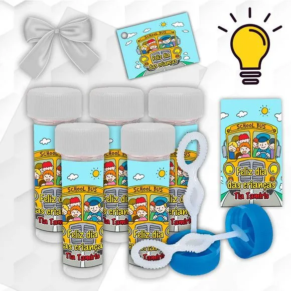 Bolinha de Sabão Dia das Crianças Empresa Personalizada - artesanato feito à mão por Mi Papelaria Criativa