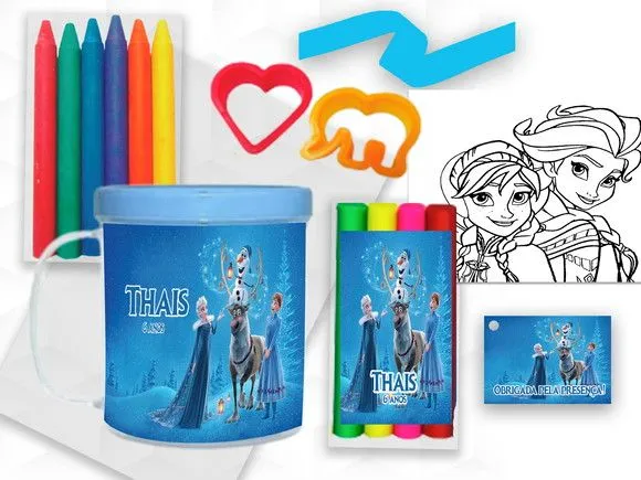 Caneca com Giz e Massinha Frozen Natal Personalizada - artesanato feito à mão por creativitybynina