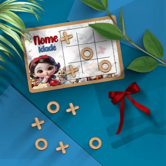 Jogo da Velha - Branca de Neve Cute Personalizado - artesanato de Mi Papelaria Criativa