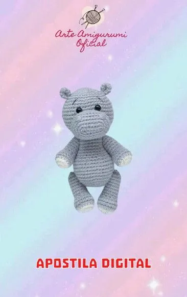 Receita Hipopótamo - Amigurumi - feito à mão por Arte Amigurumi Oficial