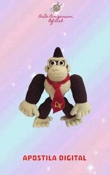 Receita Donkey Kong Amigurumi - feito à mão por Arte Amigurumi Oficial