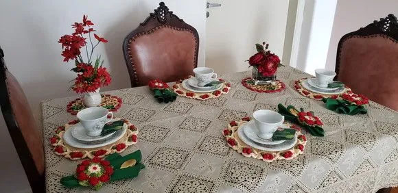 Sousplat em Crochê para Chá Motivo Framboesa - 12 Peças - foto 4