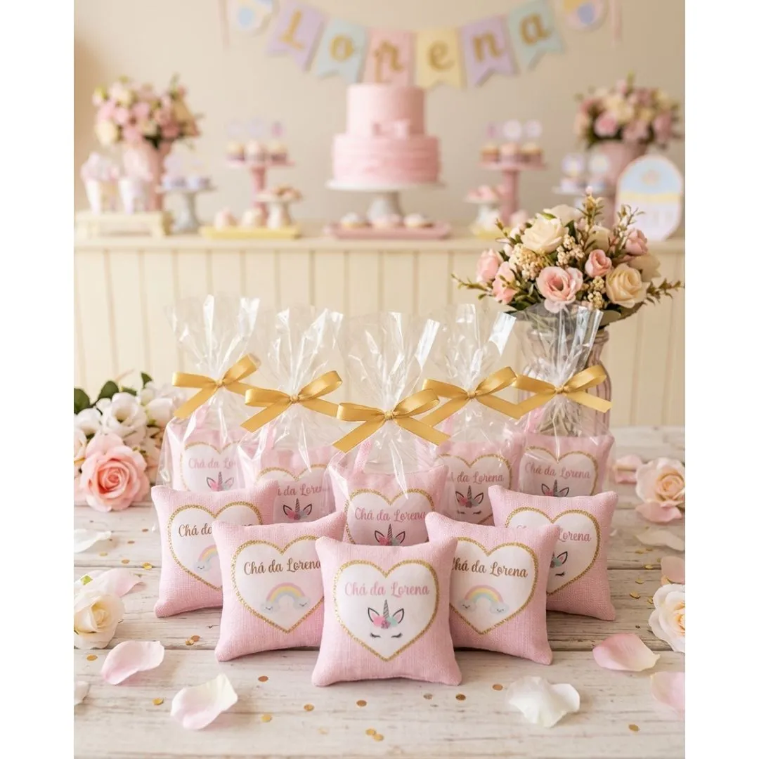 Kit 20 Chaveiros Almofadinha Personalizados | Lembrancinhas para Chá de Bebê - artesanato de Innovare Studio