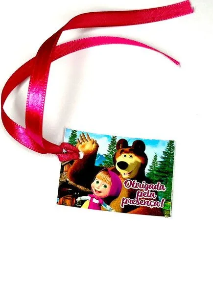 Tag Marsha e o Urso Personalizada - feito à mão por Mi Papelaria Criativa