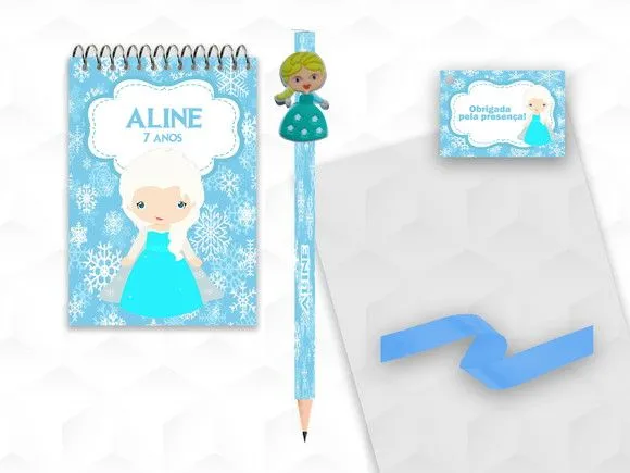Bloquinho com Aplique Elsa Personalizado - artesanato feito à mão por creativitybynina