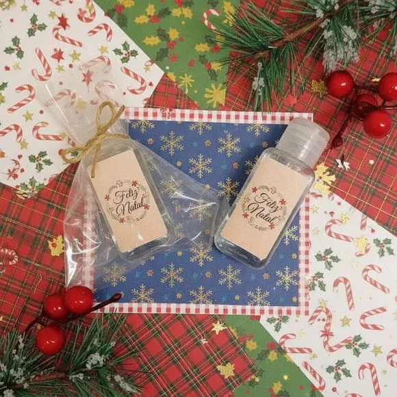 Alcool Gél - Natal - artesanato feito à mão por Mi Papelaria Criativa