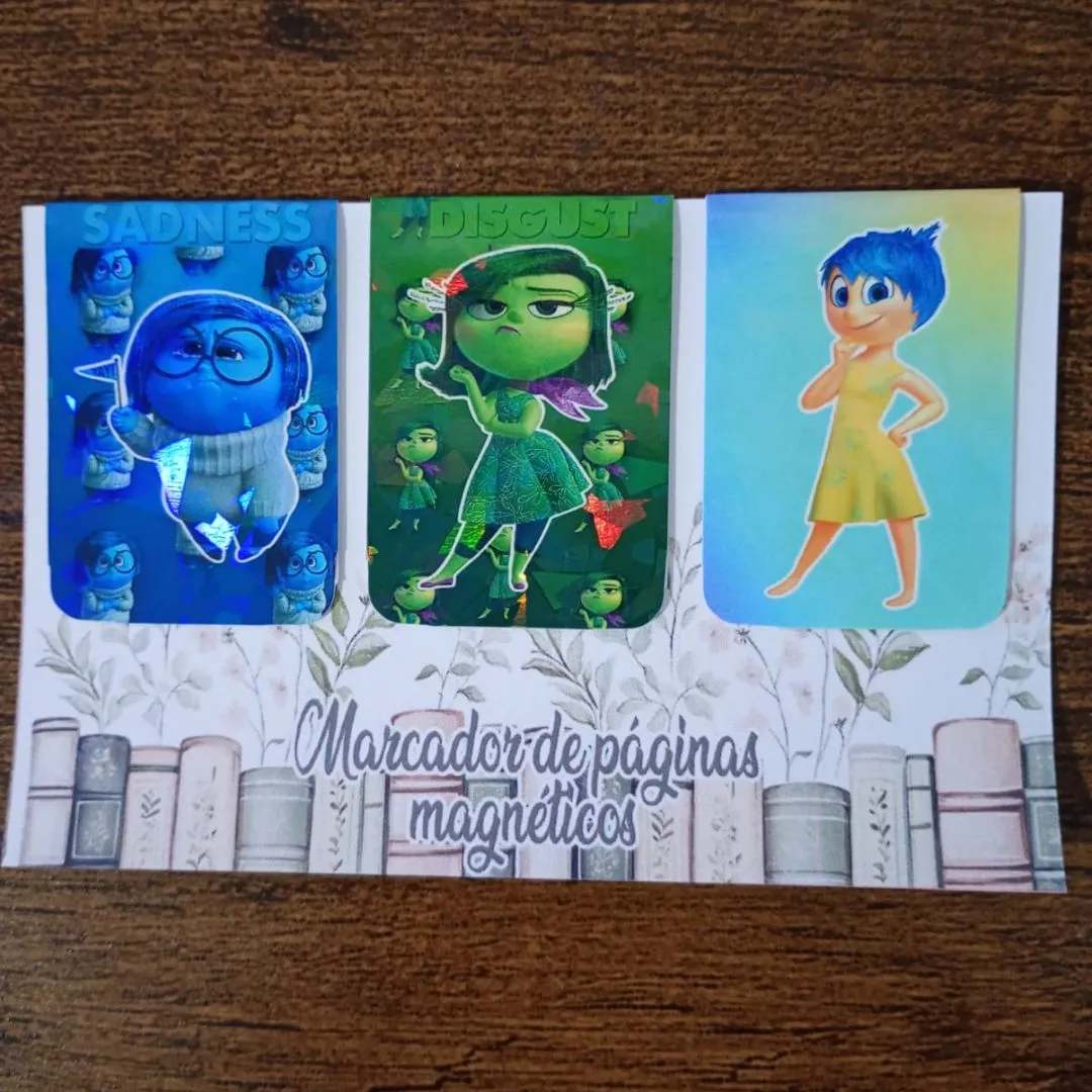 Marcador de Página Magnético Trio 5 - "Divertidamente" - artesanato de Emejhu Personalizados