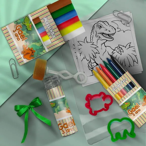 Kit Massinha Infantil Dinossauro Baby Personalizado - feito à mão por Mi Papelaria Criativa