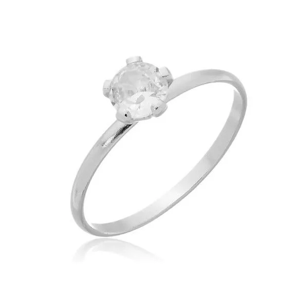 Par Alianças de Namoro Prata 950 6mm + Anel Solitário - foto 3