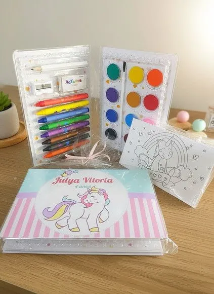 Estojo de Pintura - Unicórnio Personalizado - artesanato feito à mão por Mi Papelaria Criativa
