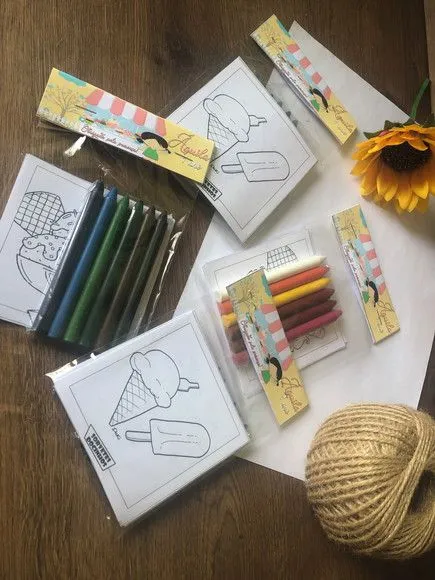 Kit Giz de Cera Sorvete Personalizado - artesanato feito à mão por creativitybynina
