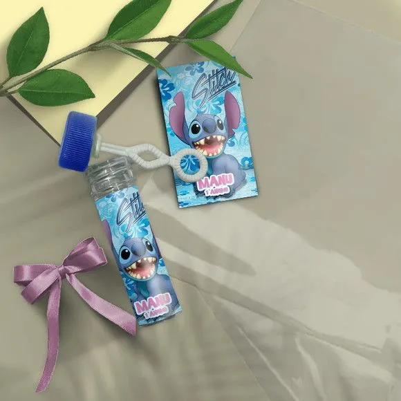 Bolha de Sabão - Stitch Personalizado - artesanato feito à mão por Mi Papelaria Criativa