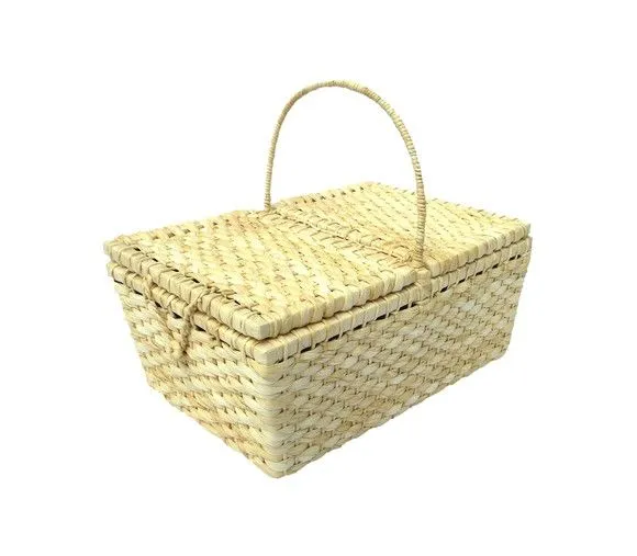 Cesta De Piquenique Palha De Milho M 42x25x19