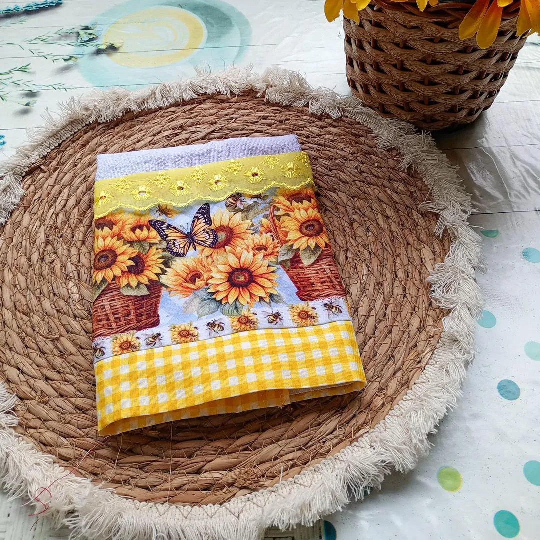 kit 2 pano de prato tema girassol 🌻 - foto 5