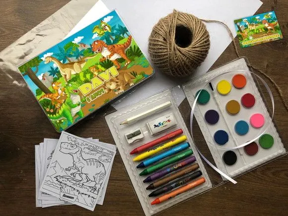 Estojo de Pintura Dinossauro Personalizado - artesanato feito à mão por Mi Papelaria Criativa