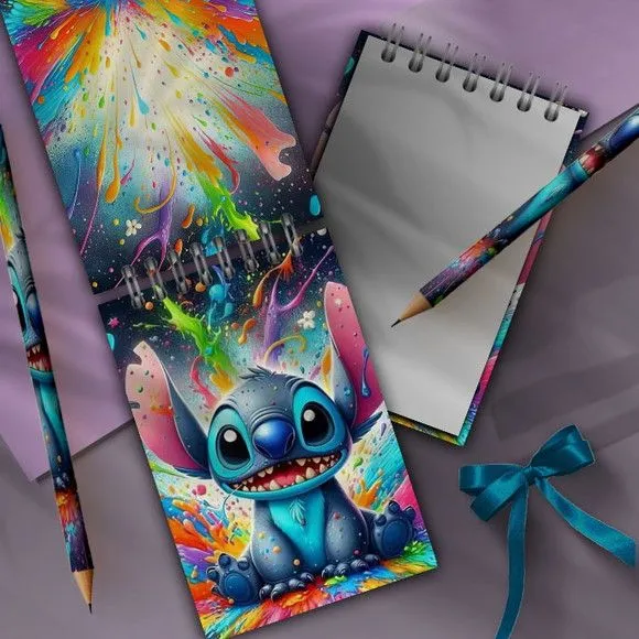 Bloco Anotações - Stitch Personalizado - artesanato feito à mão por Mi Papelaria Criativa
