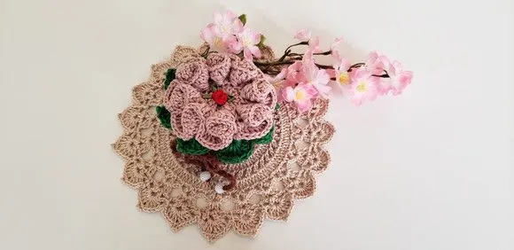 Sachê Porta Sabonete em Crochê Rosa Cristal - foto 5