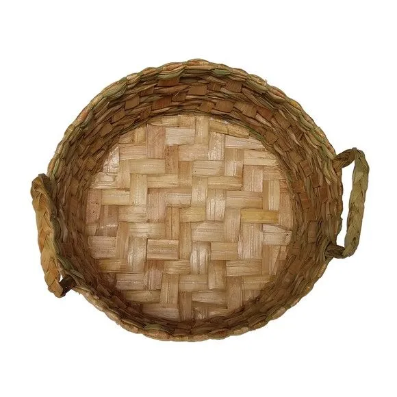 Cesta Trançada Cachipô Fruteira Taboa Redondo 30x30x18 - foto 3