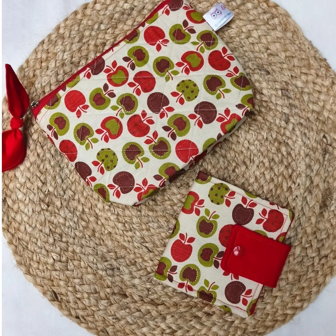 Kit Organizador de Bolsa Artesanal Necessaire + Porta Absorvente - artesanato de Gabi Jodas Ateliê