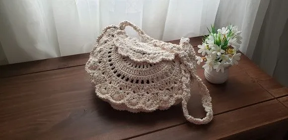 Bolsa de Crochê em Estilo Boho "chic" Cru - foto 2