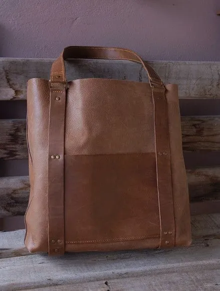 Bolsa Tote Shopper Couro Legitimo Unisex - foto 5