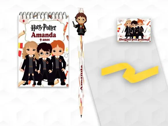 Bloquinho com Aplique Harry Potter Personalizado - artesanato feito à mão por creativitybynina