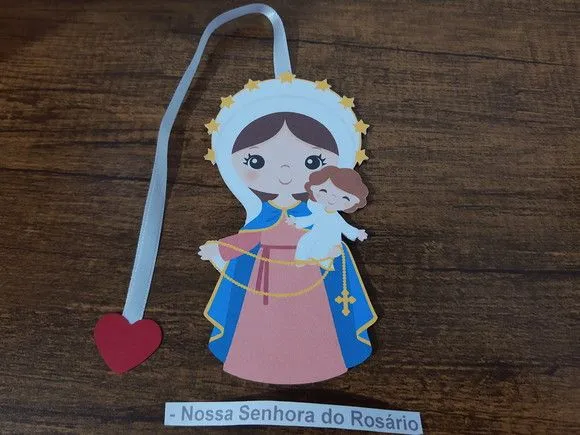 Marcador de Página 13 cm - Nossa Senhora do Rosário - artesanato de Emejhu Personalizados