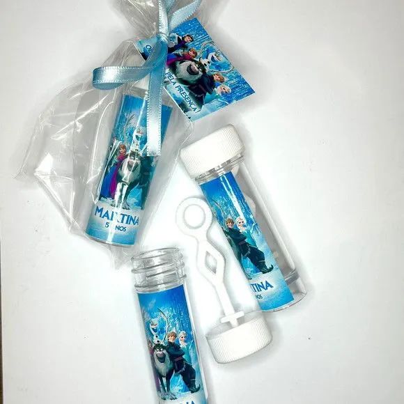 Bolinha de Sabão Frozen Personalizada - artesanato feito à mão por Mi Papelaria Criativa