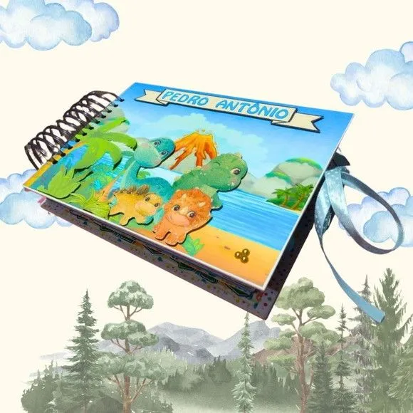 Álbum de Fotos Personalizado Dino Baby - artesanato de Ateliê de Criação Usina Caseira