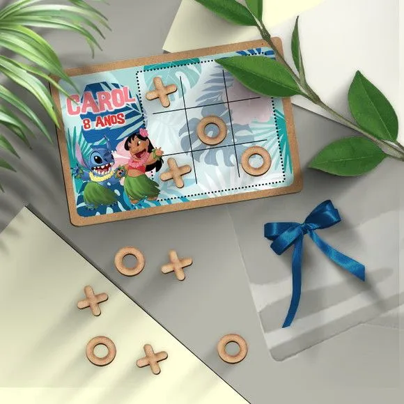 Jogo da Velha - Lilo & Stitch Personalizado - artesanato feito à mão por Mi Papelaria Criativa