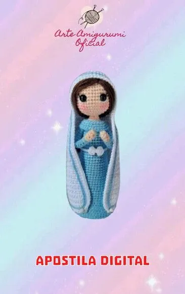 Receita Virgem Maria Azul Amigurumi - artesanato feito à mão por Arte Amigurumi Oficial