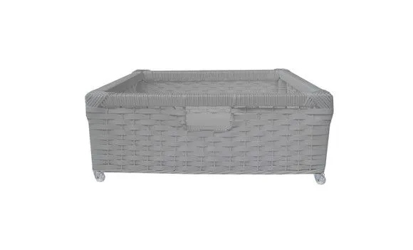 Gaveta Vime Sintét. Branco 45x25x25 Rodizios - artesanato de Mundo Urbano