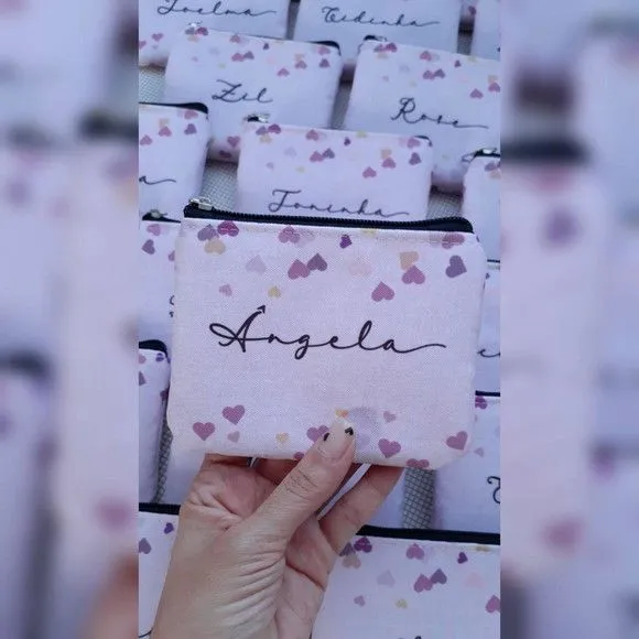Porta Moedas Personalizado - Corações - artesanato feito à mão por Innovare Studio