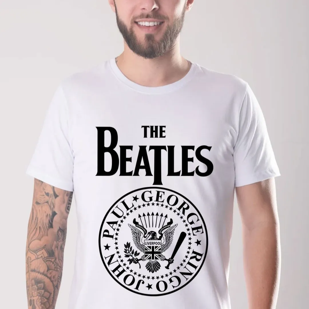 Camiseta The Beatles estampa logo bandeira, exclusiva tamanhos unisex, cores variadas - foto 5