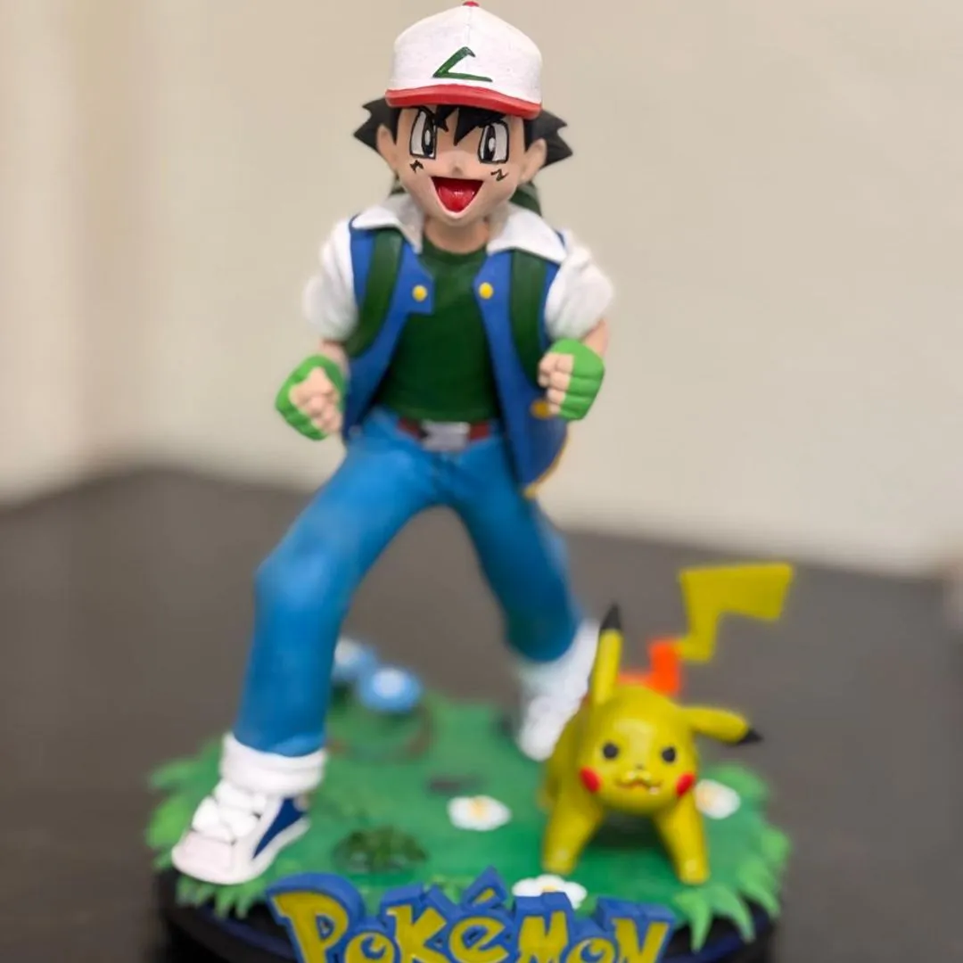 Ash Ketchum pokémon pikachu Boneco Estatua Colecionaveis Action Figure - artesanato feito à mão por 3D BILLA