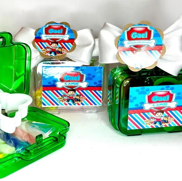 Mini Maleta com Massinhas Patrulha Canina Personalizada - feito à mão por Mi Papelaria Criativa