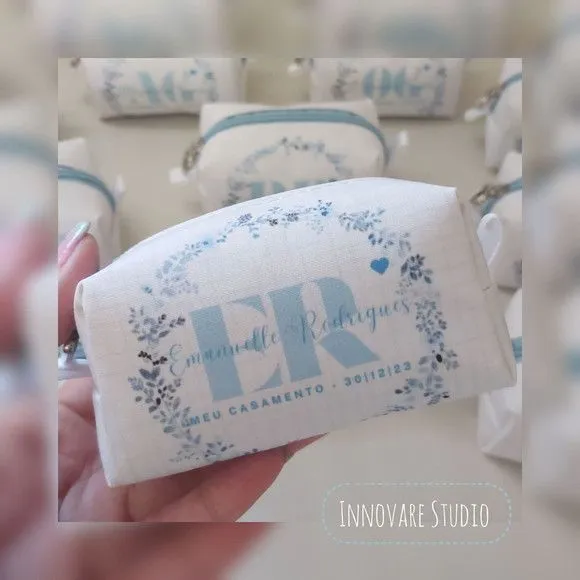 Necessaire Mini Box - Areia e Azul Serenity - foto 4